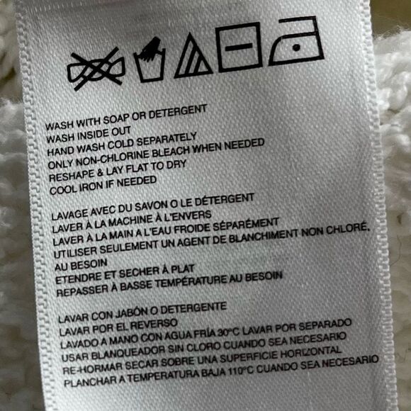 Roxy Knit Cotton Crew Neck Sweater Off White Medium - Picture 8 of 8